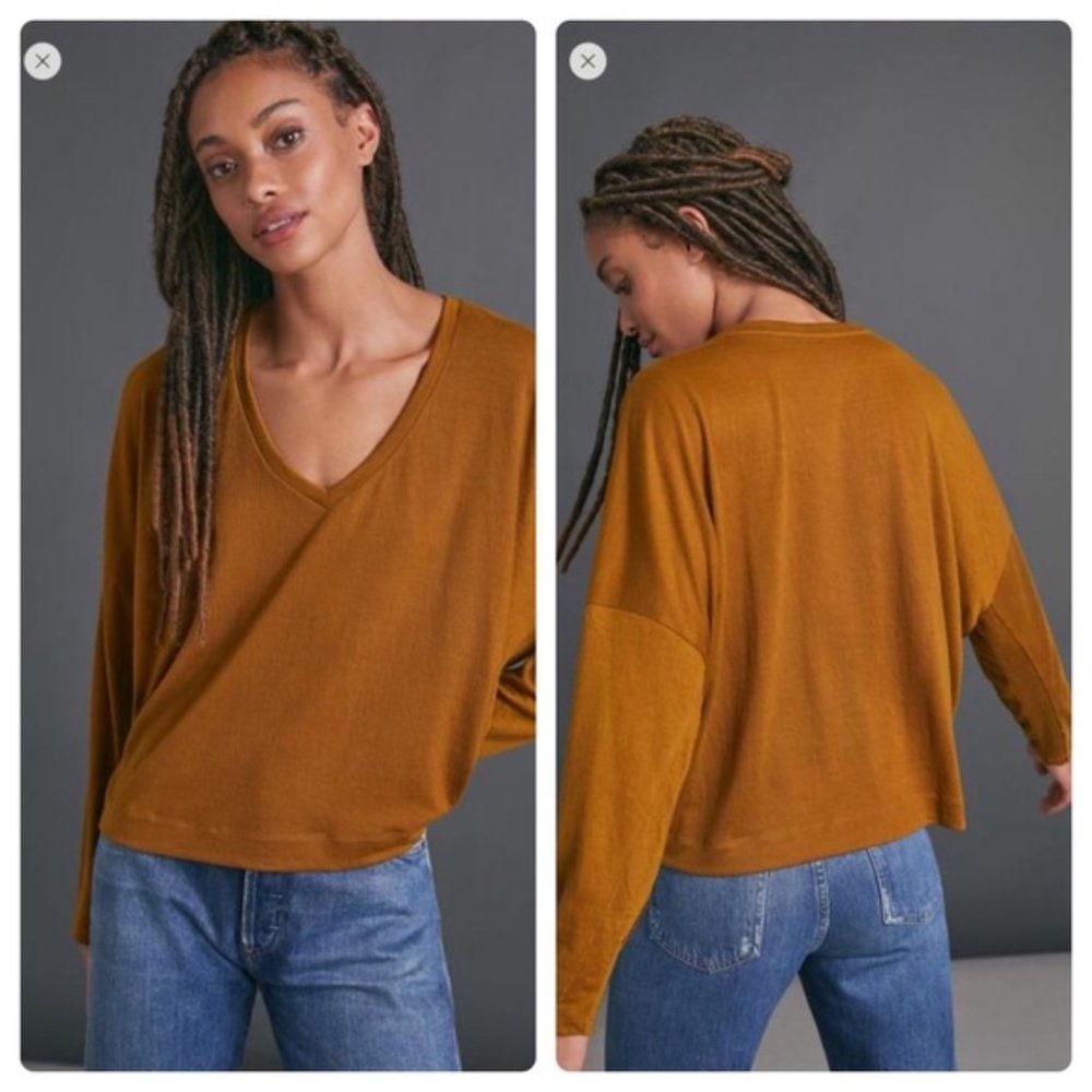 🆕 Anthro Dina V-Neck Top - Picture 1 of 10